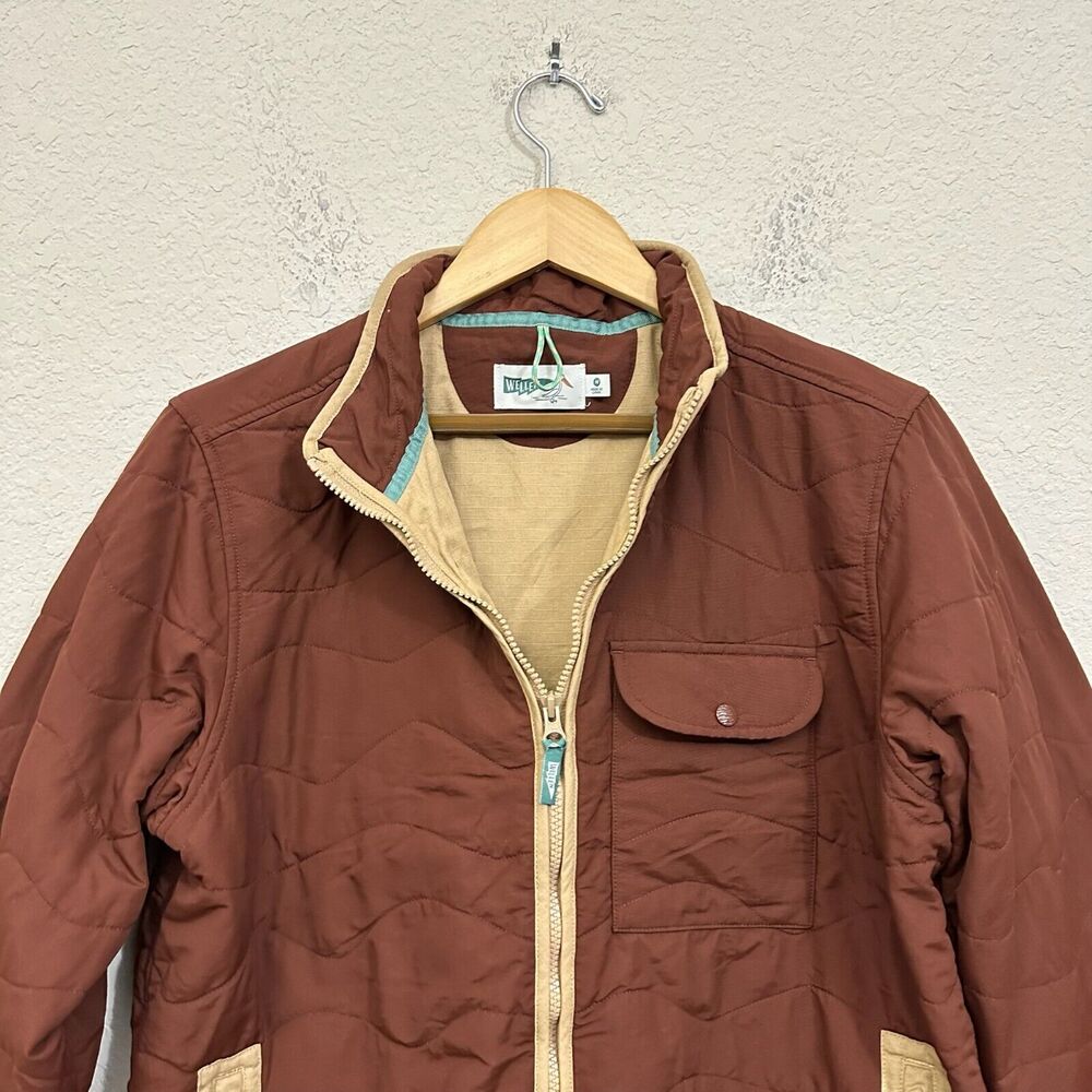 WELLEN Quilted Jacket Brown Full Zip Insulated Cozy Winter Outdoor Nylon - Picture 3 of 11